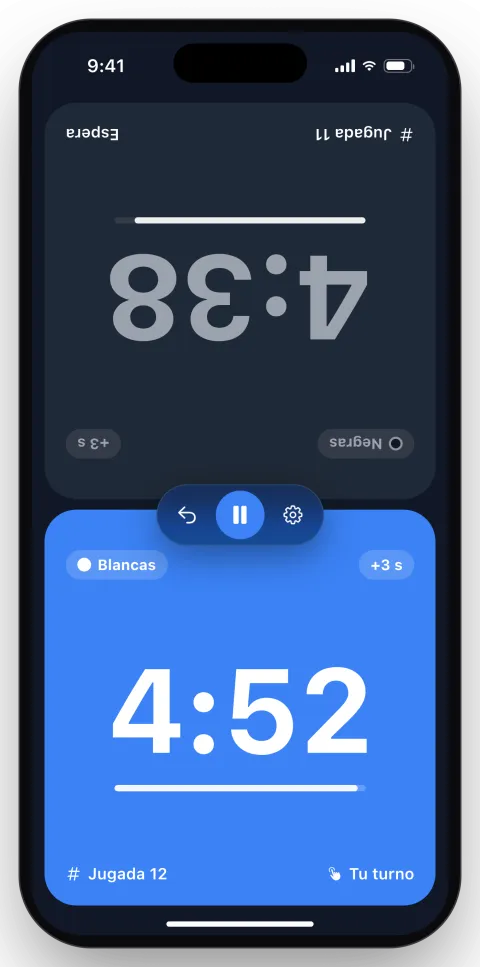 Design of the chess clock running